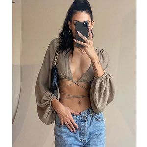 Princess Polly Ayesha long sleeve top brown